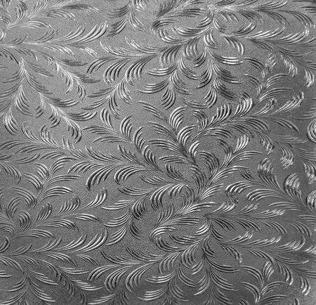 Floral pattern on glass for background and textureの写真素材