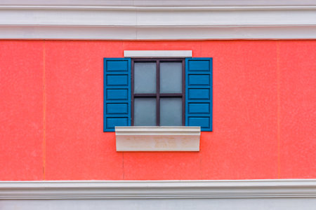 The vintage exterior design in European style of red buildingの写真素材