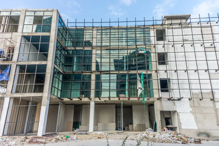 Under construction modern building. The construction industrial in Thailand.