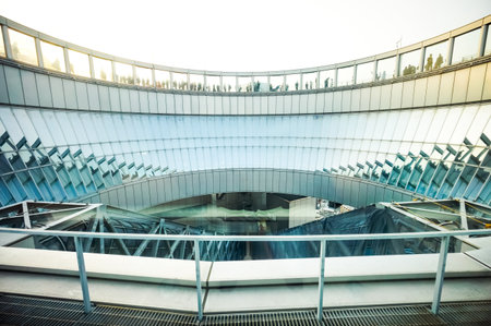 OSAKA, JAPAN - MAR 29, 2018: View across the ring from 40th floor of Umeda Sky Building. It is a famous landmark in Kita district area.のeditorial素材