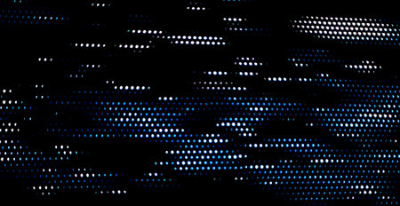 Random of blue and white light dots on black. For using as pattern and background.の写真素材