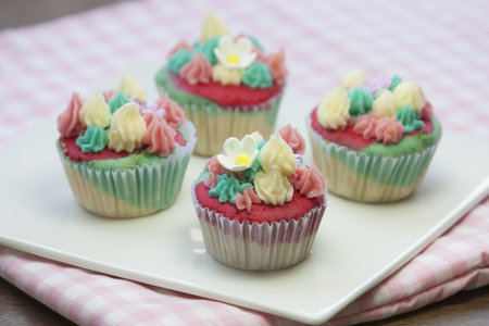 Colorful fantasy cupcake(Horizontal)の写真素材