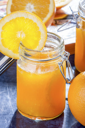 Orange juice for a Country Home party の写真素材