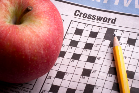 Crossword Puzzle game in  the newspaperの写真素材