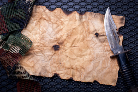 Element of military on black grid steel の写真素材