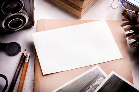 Blank picture of the photo on the desk of the photographer.の写真素材