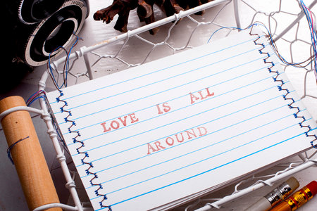 Love is all around card and elements of photographyの写真素材