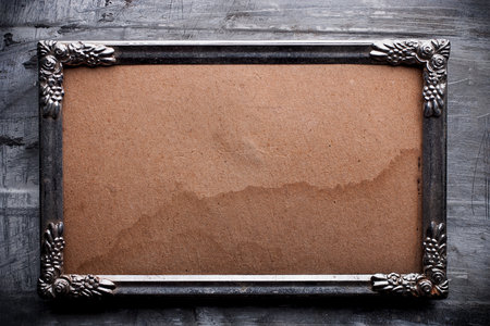 Detail and texture of vintage metal frame.