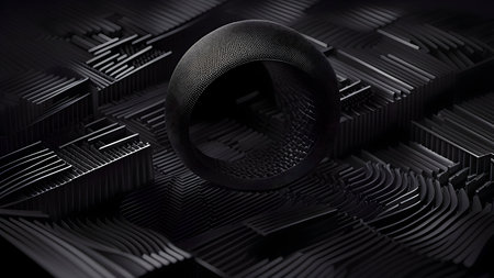 Black carbon fiber background. 3d rendering, 3d illustration.の素材