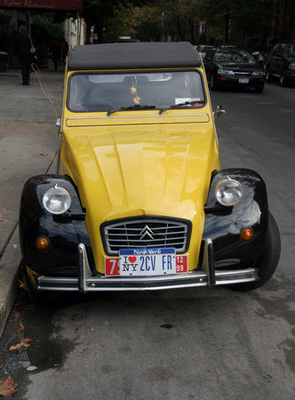 New York,USA-october 24,2007:The 2CV  is a car from the French automaker Citroën2 horsepowerのeditorial素材