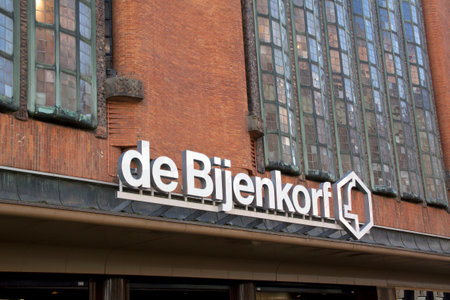 Amsterdam,The Netherlands-march 11,2015: The Beehive is a Dutch department store chain, De Bijenkorf sells clothing for men, women and children and related accessories such as bags, scarves, footwear, cosmetics and perfumes, booksのeditorial素材