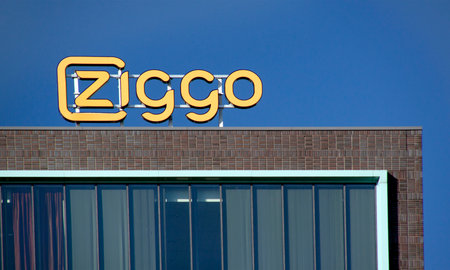 The Hague,Netherlands-June 9, 2015: Ziggo is the largest operator of cable television internet and...