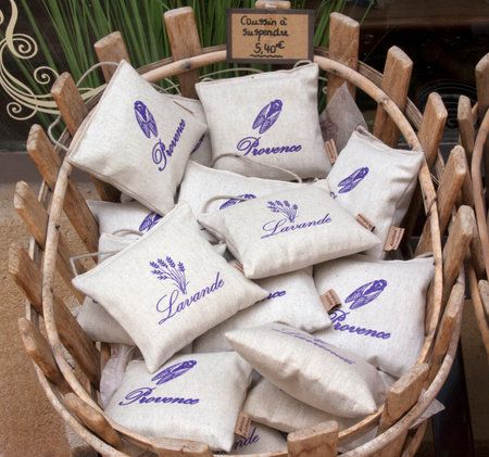 Avignon,france-june 26, 2015: bags with lavender from the provence in Franceのeditorial素材