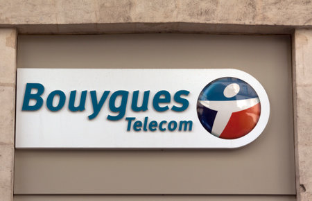paris , France-september 14, 2015: Bouygues Telecom is a French company and is among others active in the market of mobile telephony with its own GSM network in France.のeditorial素材