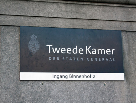 Amsterdam, Netherlands-december 4, 2015: sign second chamber of the States General in The Hague Netherlandsのeditorial素材