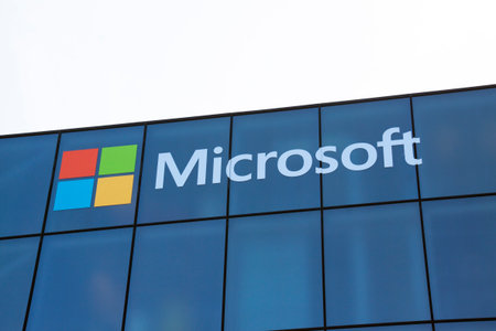 Amsterdam, Netherlands-may 5, 2016:  Microsoft develops computer-related products letters on a wall