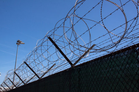 Amsterdam, Netherlands-may 5, 2016: Prison fence in Amsterdamのeditorial素材