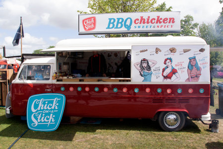 Amsterdam, Netherlands-May 15, 2016: Volkswagen foodtruck in Amsterdamのeditorial素材