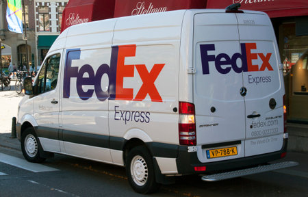 Amsterdam, Netherlands-september 23, 2016: fedex transport van