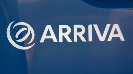 Amsterdam, Netherlands-september 23, 2016: letters arriva transport on a busのeditorial素材