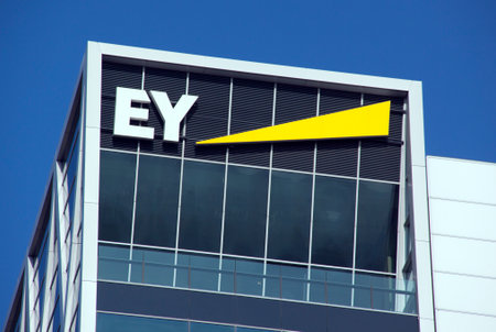 Amsterdam, Netherlands-october 22, 2016: Ey, ernst and young headquarters in amsterdamのeditorial素材