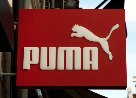 Amsterdam, Netherlands-march 5, 2017: letters puma on a sign in amsterdamのeditorial素材