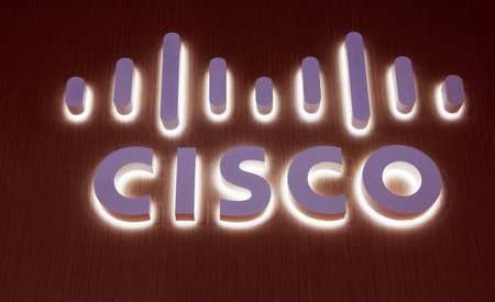 Amsterdam, Netherlands -september 15, 2017: cisco letters on a wall in Amsterdam