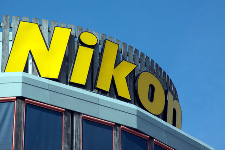Amsterdam, Netherlands -april 7, 2018: Nikon office in Amsterdam netherlands letters on a facadeのeditorial素材