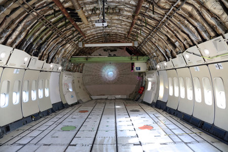 lelystad, Netherlands 31 october 2019; Cargo space of a boeing 747 at the aviodrome museumのeditorial素材