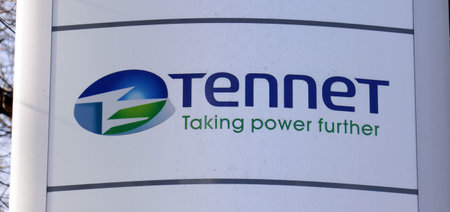 The Hague, Netherlands 18 february 2020; Tennet sign in the hague in the Netherlandsのeditorial素材