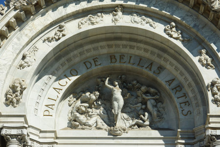 The entrance of Bellas Artes, the Palace of Fine Arts in Mexicoのeditorial素材