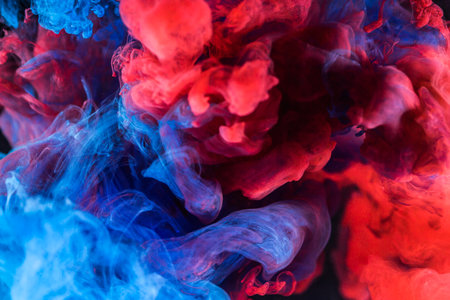 Abstract background, smoke texture in the air. Smoke fragments isolated on dark background.の写真素材
