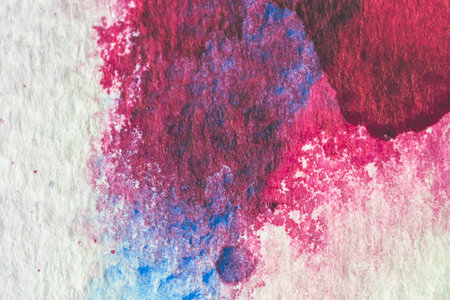 Abstract background, red  watercolour is flow on paper art texture with vintage filter.の写真素材