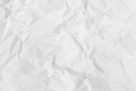 The white texture image crumpled paper to show texture detail on paper. for design mapping material on 3D object, Abstract background.の写真素材