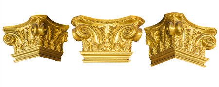 luxury interior isolate on white background, to show texture of luxury object in 3 sides.の写真素材