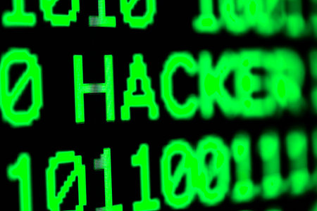 Technology background, close up on texture digital pixel is running prinary code number with black...