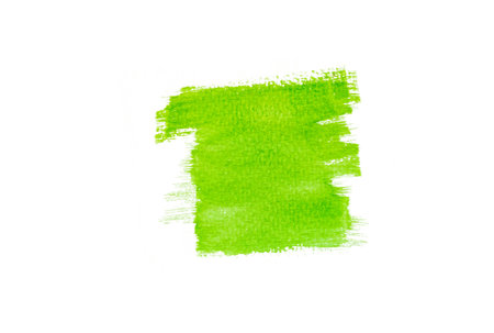 Green color paint brush isolated on white background, greenery texture.の写真素材