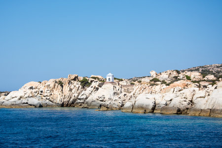 Chapel at the Cala Francese, Landscape of La Maddalena Island, Sardinia, Italyの写真素材