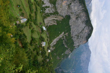 isolated mountain village in Albanian Alps