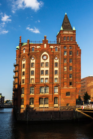 historic store house in famous Speicherstadt in Hamburgのeditorial素材