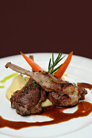 Grilled Lamb Chopsの写真素材