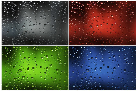 water drops RGB Red Green Blueの写真素材