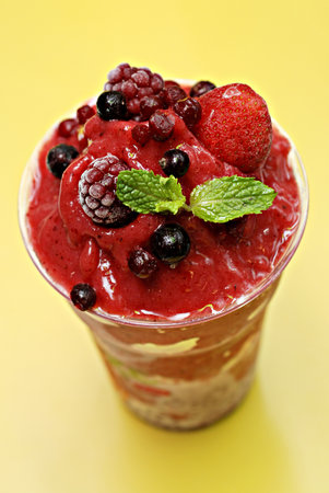 Mixed Berry Smoothie  strawberry  blueberryの写真素材