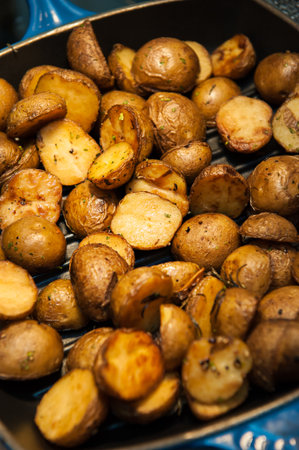 Pan fried potatoesの写真素材