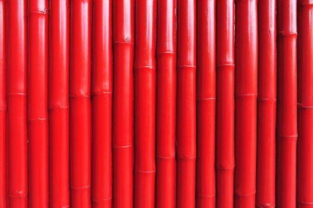 Horizontal Pattern of red bamboo panelの写真素材