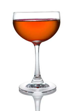 Glass of orange cocktails color isolate on white backgroundの写真素材