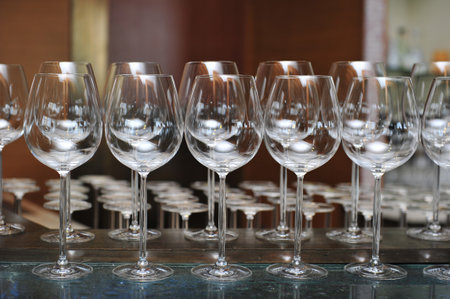 wineglass set up for christmas and Happy New year party