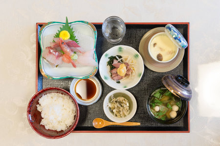 Lunch set Japanese foodの写真素材