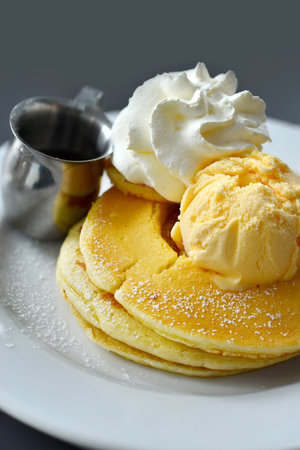 Pancake with icecreamの写真素材