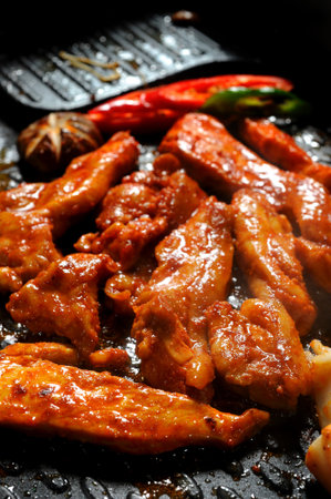 Grilled Pork with Marinade Korean BBQ Sauceの写真素材